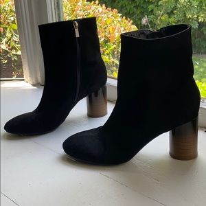 Brown ombré Black suede booties